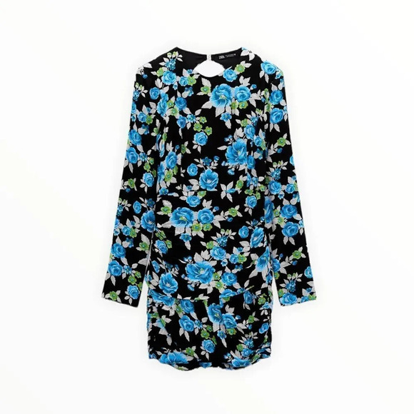 ZARA | Black | FLORAL PRINT DRESS (2141/401) - Picture 2 of 11
